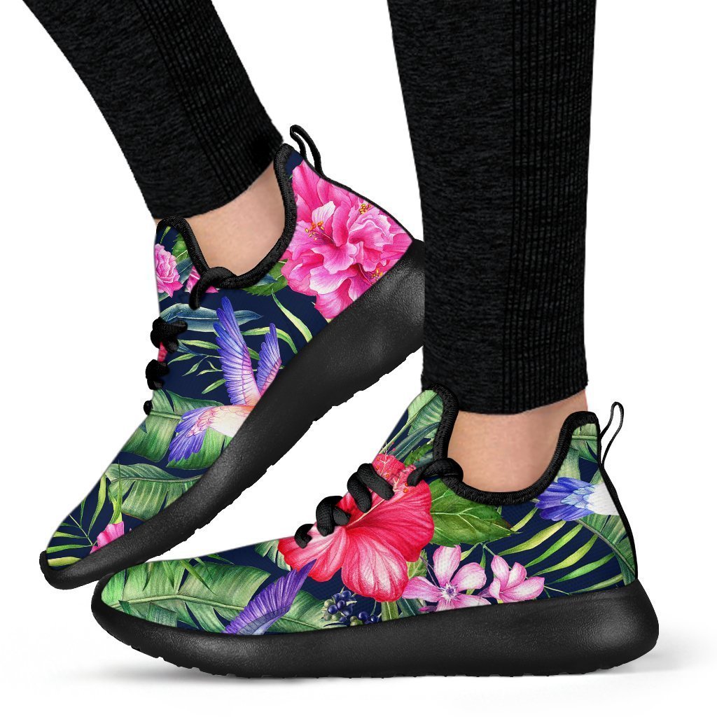 Hawaiian Tropical Birds Pattern Print Mesh Knit Shoes GearFrost