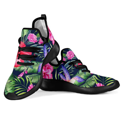 Hawaiian Tropical Birds Pattern Print Mesh Knit Shoes GearFrost