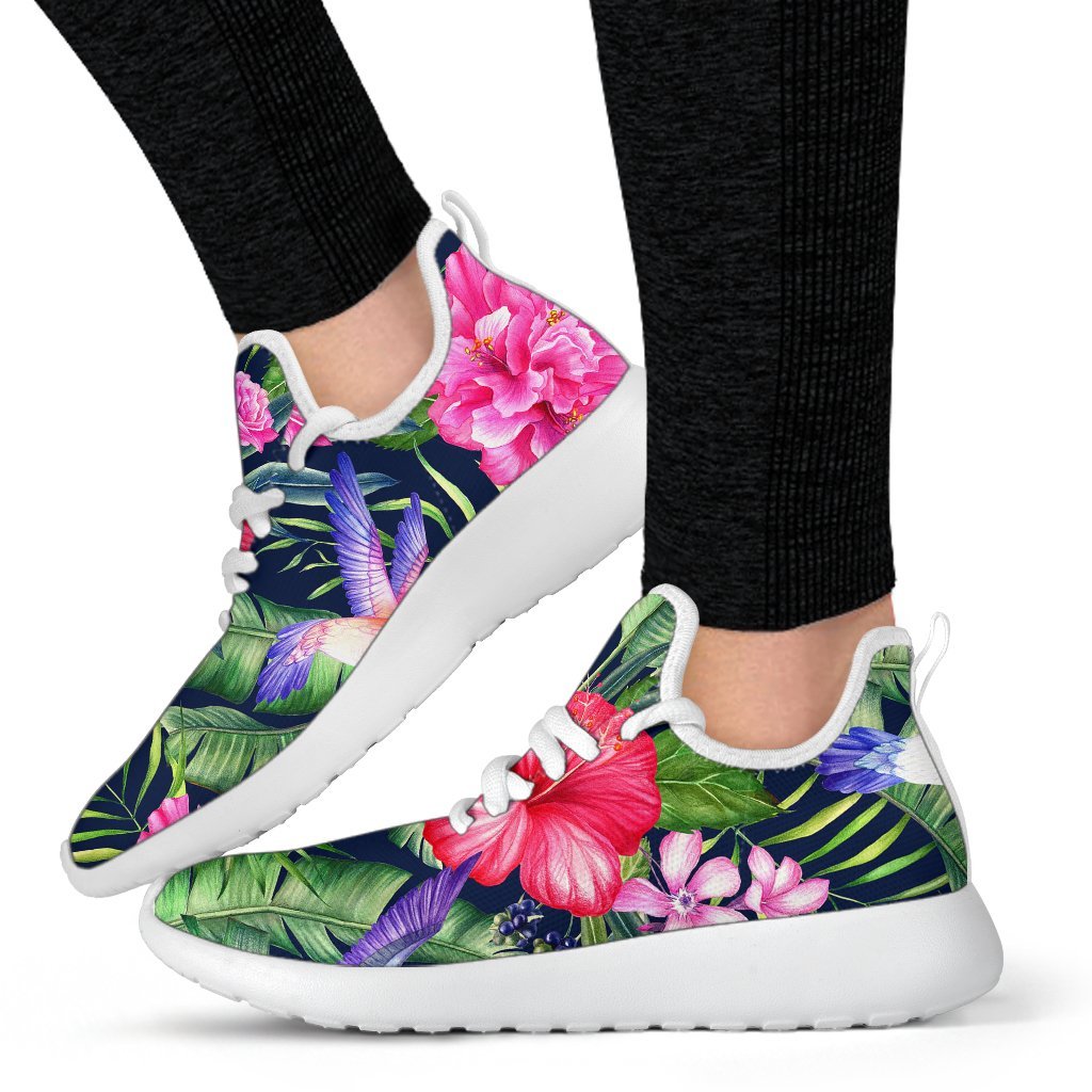 Hawaiian Tropical Birds Pattern Print Mesh Knit Shoes GearFrost