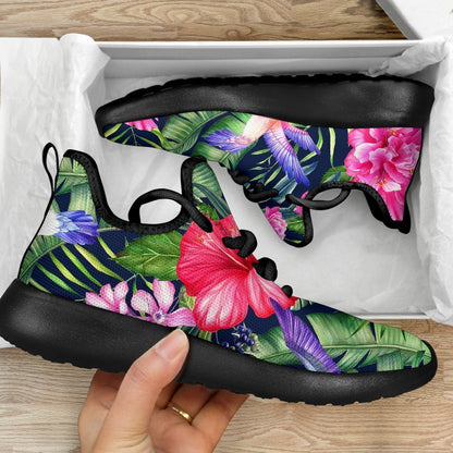 Hawaiian Tropical Birds Pattern Print Mesh Knit Shoes GearFrost