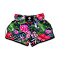 Hawaiian Tropical Birds Pattern Print Muay Thai Boxing Shorts