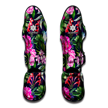 Hawaiian Tropical Birds Pattern Print Muay Thai Shin Guard