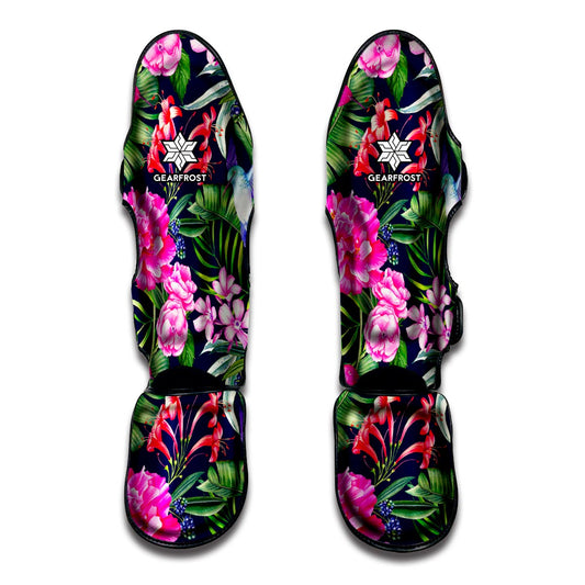Hawaiian Tropical Birds Pattern Print Muay Thai Shin Guard