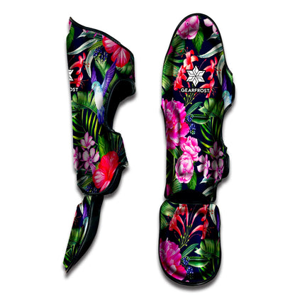Hawaiian Tropical Birds Pattern Print Muay Thai Shin Guard
