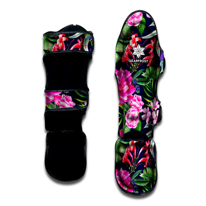 Hawaiian Tropical Birds Pattern Print Muay Thai Shin Guard
