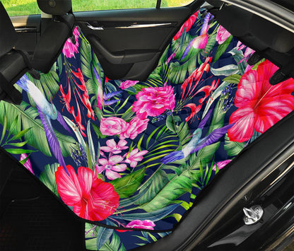 Hawaiian Tropical Birds Pattern Print Pet Car Back Seat Cover