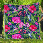Hawaiian Tropical Birds Pattern Print Quilt