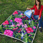 Hawaiian Tropical Birds Pattern Print Quilt