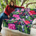 Hawaiian Tropical Birds Pattern Print Quilt