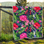 Hawaiian Tropical Birds Pattern Print Quilt