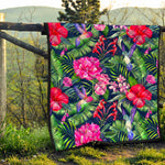 Hawaiian Tropical Birds Pattern Print Quilt