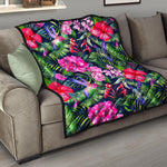 Hawaiian Tropical Birds Pattern Print Quilt