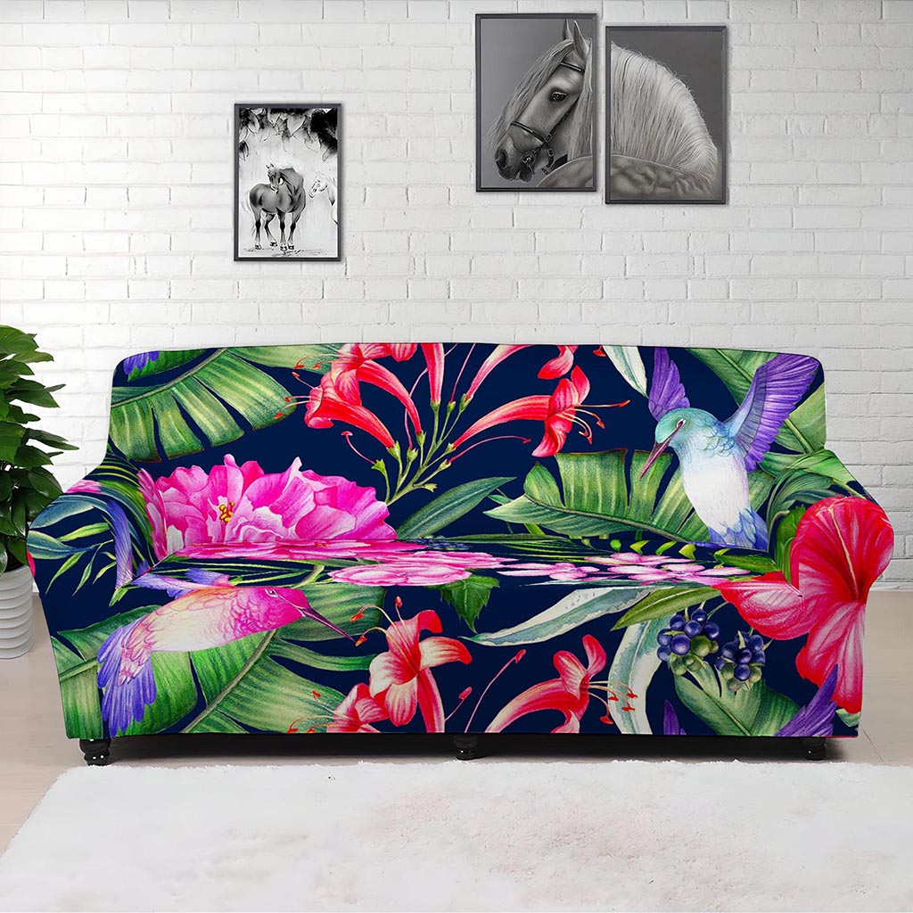 Hawaiian Tropical Birds Pattern Print Sofa Cover