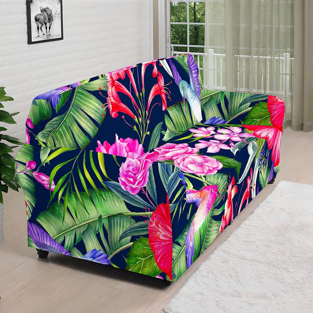 Hawaiian Tropical Birds Pattern Print Sofa Cover