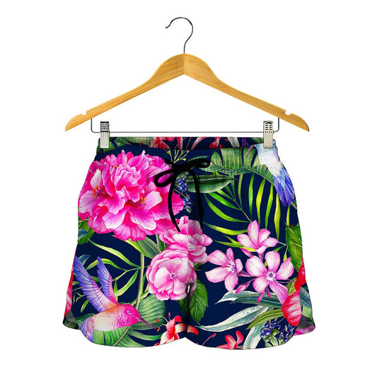 Hawaiian Tropical Birds Pattern Print Women's Shorts