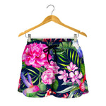 Hawaiian Tropical Birds Pattern Print Women's Shorts