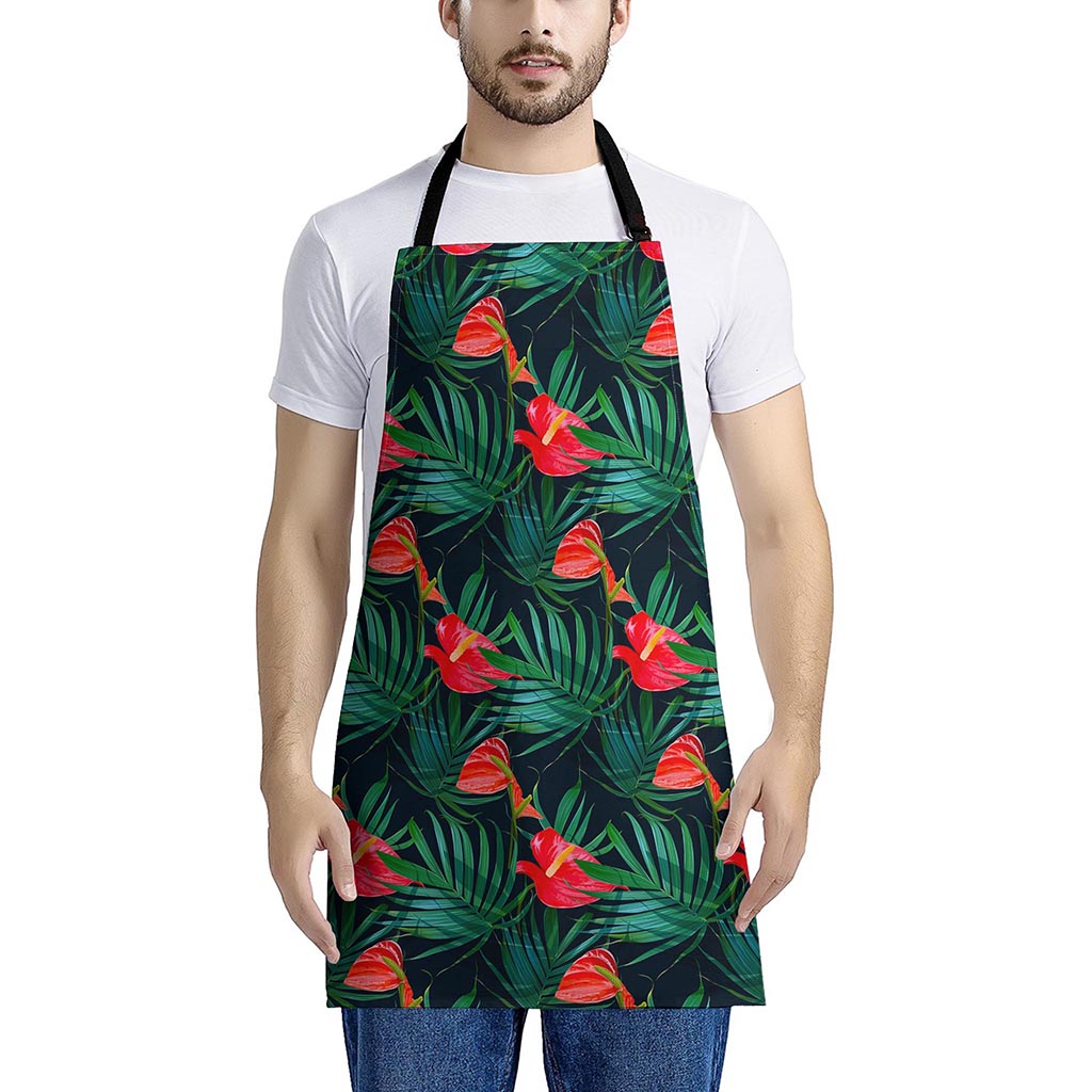 Hawaiian Tropical Flowers Pattern Print Apron