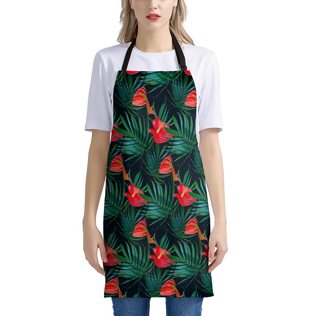 Hawaiian Tropical Flowers Pattern Print Apron