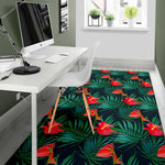 Hawaiian Tropical Flowers Pattern Print Area Rug GearFrost