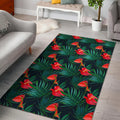 Hawaiian Tropical Flowers Pattern Print Floor Mat