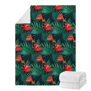 Hawaiian Tropical Flowers Pattern Print Blanket