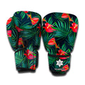Hawaiian Tropical Flowers Pattern Print Boxing Gloves