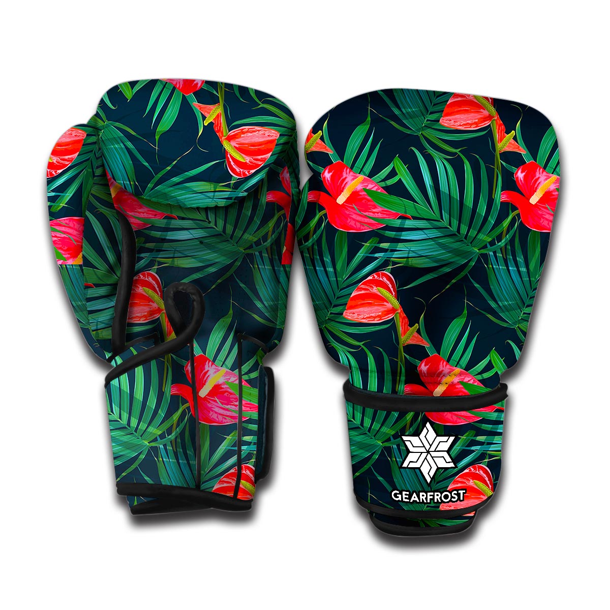 Hawaiian Tropical Flowers Pattern Print Boxing Gloves
