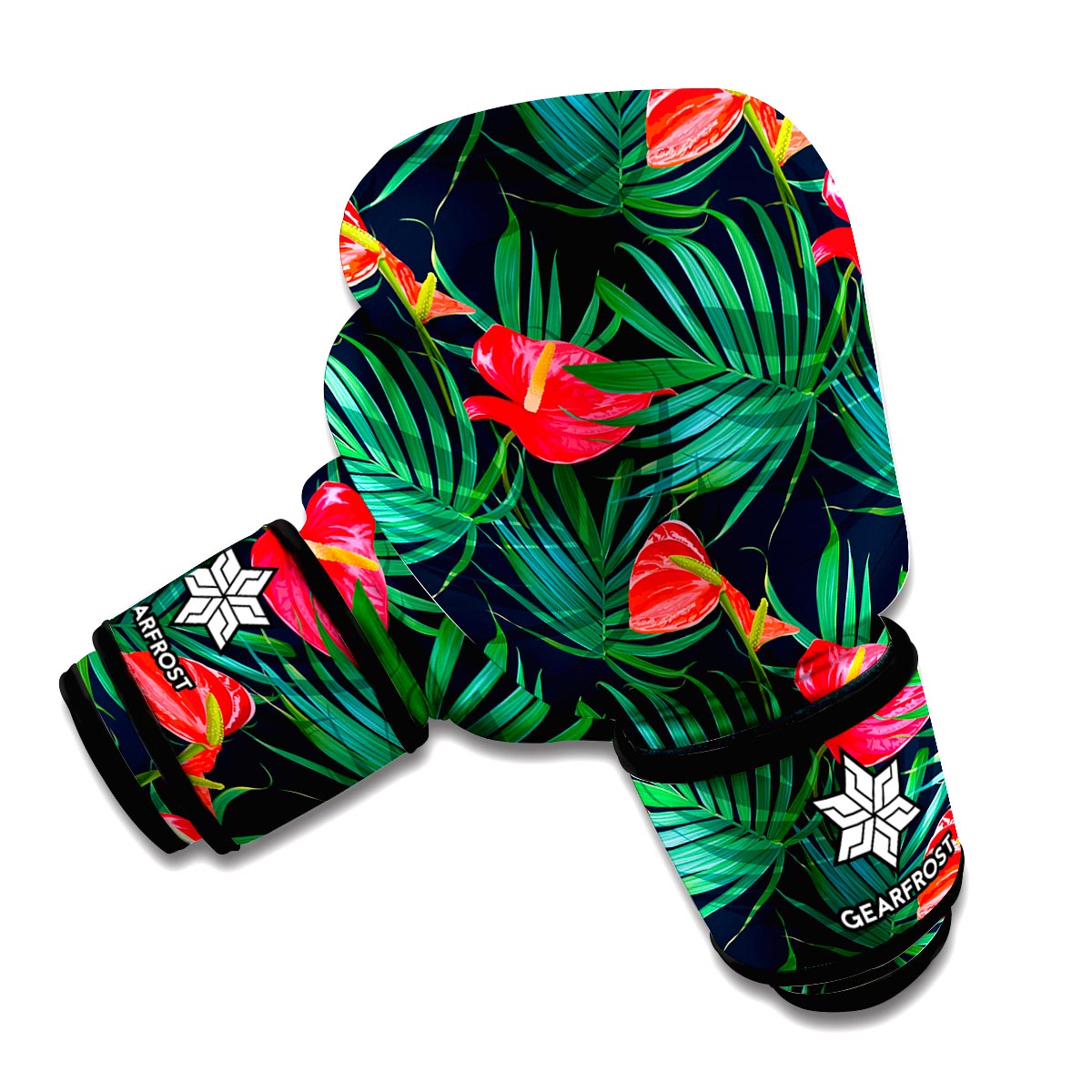 Hawaiian Tropical Flowers Pattern Print Boxing Gloves
