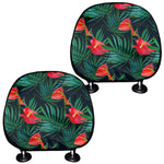 Hawaiian Tropical Flowers Pattern Print Car Headrest Covers