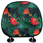 Hawaiian Tropical Flowers Pattern Print Car Headrest Covers