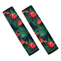 Hawaiian Tropical Flowers Pattern Print Car Seat Belt Covers