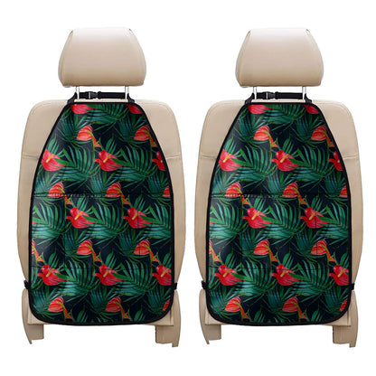 Hawaiian Tropical Flowers Pattern Print Car Seat Organizers