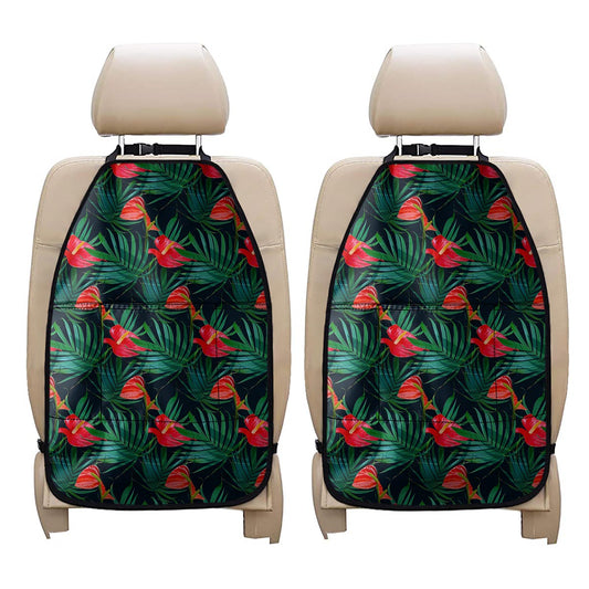 Hawaiian Tropical Flowers Pattern Print Car Seat Organizers
