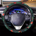 Hawaiian Tropical Flowers Pattern Print Car Steering Wheel Cover