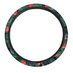 Hawaiian Tropical Flowers Pattern Print Car Steering Wheel Cover
