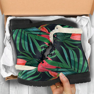 Hawaiian Tropical Flowers Pattern Print Comfy Boots GearFrost