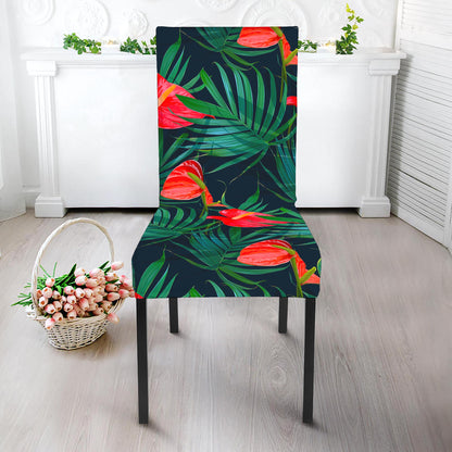 Hawaiian Tropical Flowers Pattern Print Dining Chair Slipcover