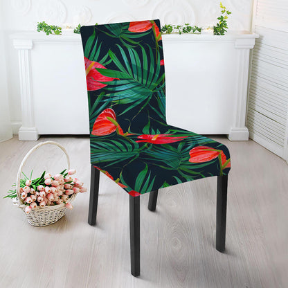 Hawaiian Tropical Flowers Pattern Print Dining Chair Slipcover