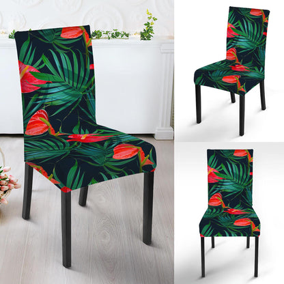 Hawaiian Tropical Flowers Pattern Print Dining Chair Slipcover