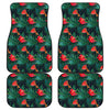 Hawaiian Tropical Flowers Pattern Print Front and Back Car Floor Mats