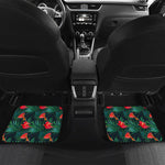 Hawaiian Tropical Flowers Pattern Print Front and Back Car Floor Mats