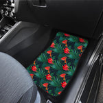 Hawaiian Tropical Flowers Pattern Print Front and Back Car Floor Mats