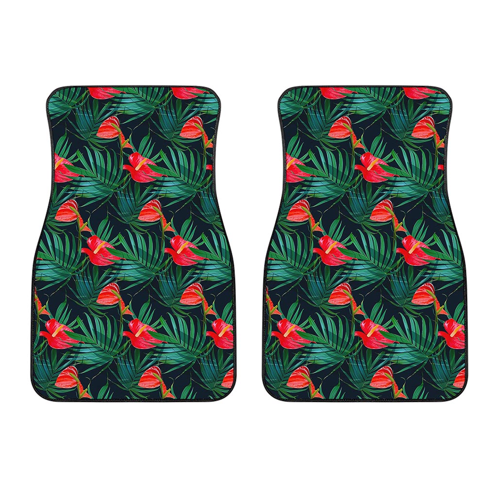 Hawaiian Tropical Flowers Pattern Print Front Car Floor Mats