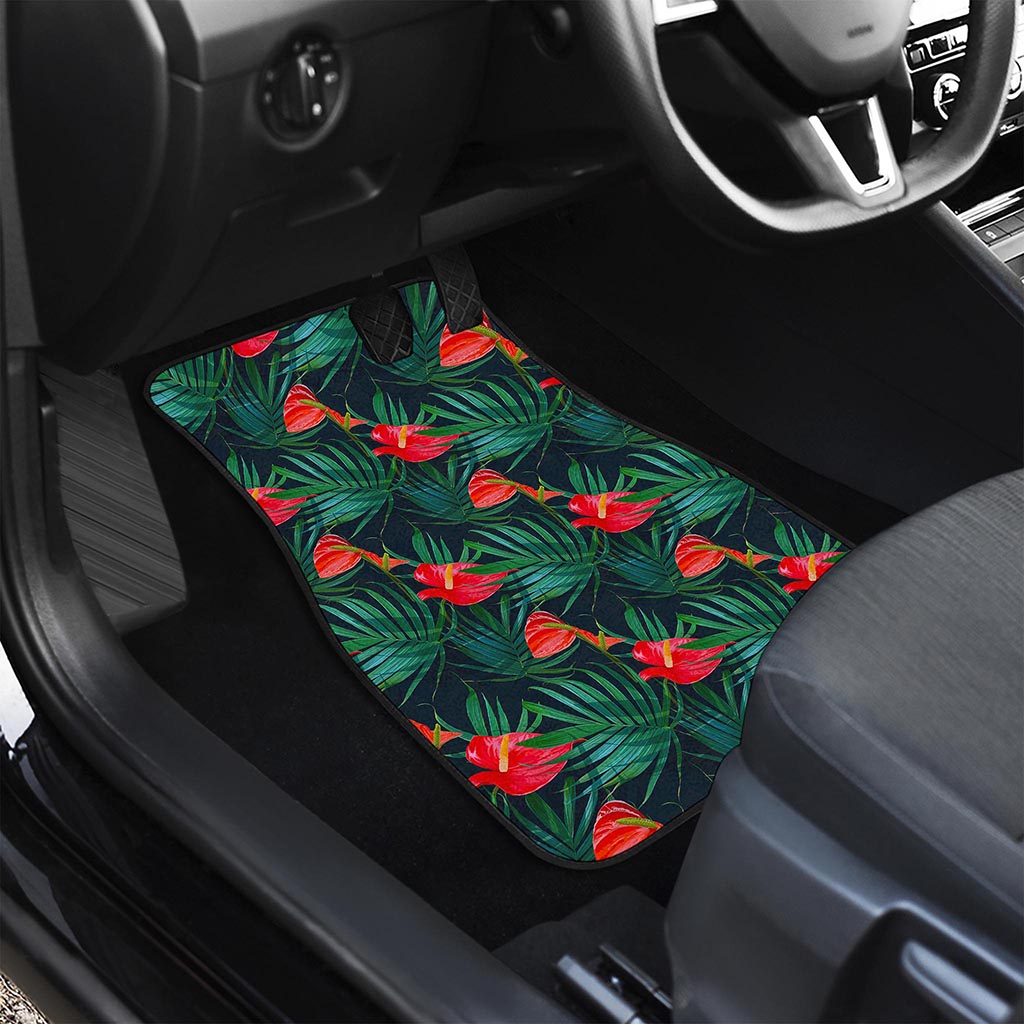 Hawaiian Tropical Flowers Pattern Print Front Car Floor Mats
