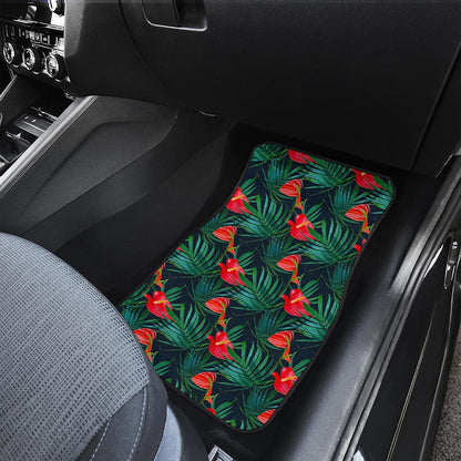 Hawaiian Tropical Flowers Pattern Print Front Car Floor Mats