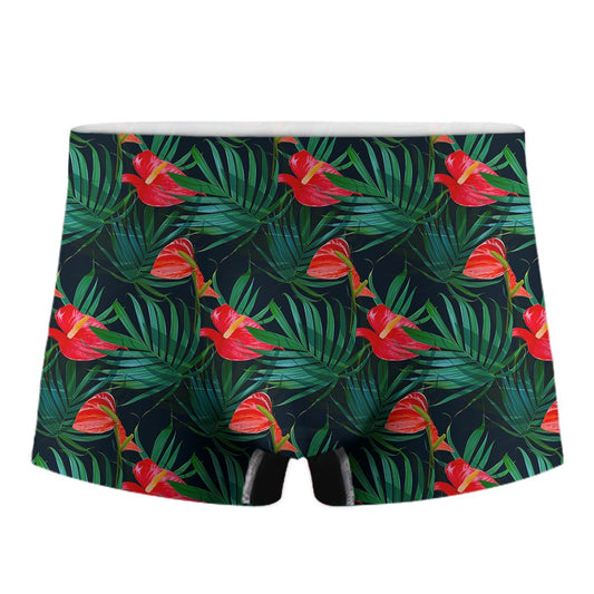 Hawaiian Tropical Flowers Pattern Print Men's Boxer Briefs