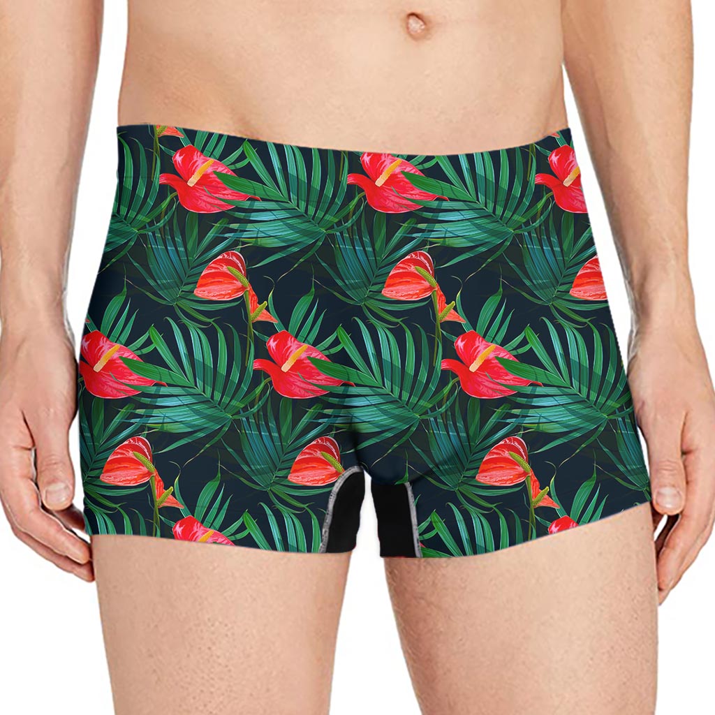 Hawaiian Tropical Flowers Pattern Print Men's Boxer Briefs