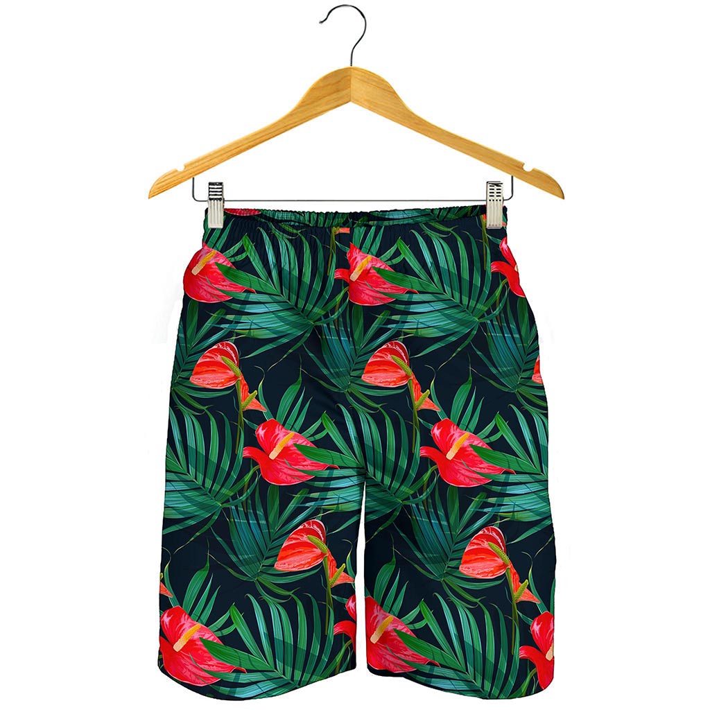 Hawaiian Tropical Flowers Pattern Print Men's Shorts