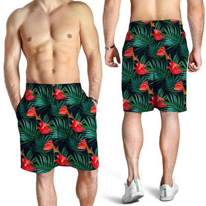 Hawaiian Tropical Flowers Pattern Print Men's Shorts