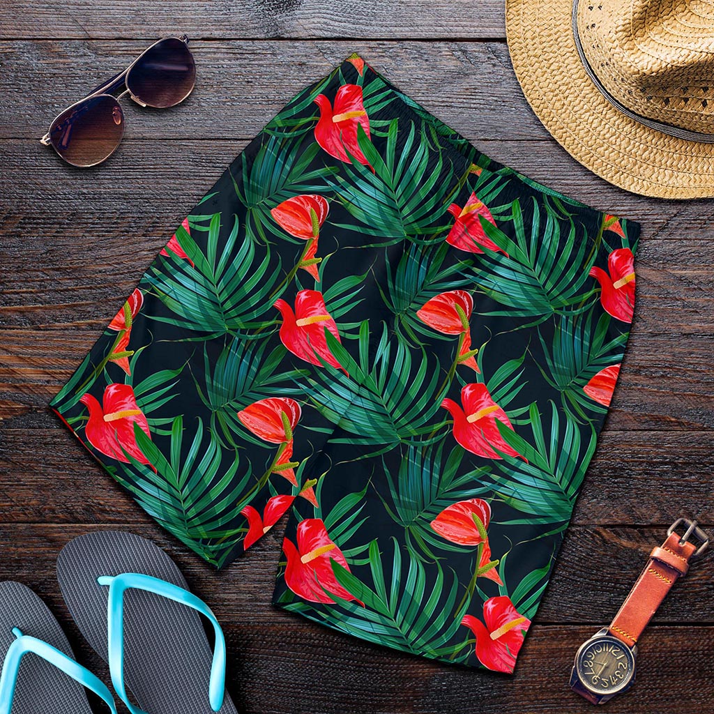 Hawaiian Tropical Flowers Pattern Print Men's Shorts